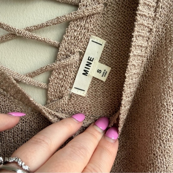 MINE Knitted Tank Top Lace Up Back - Picture 6 of 12